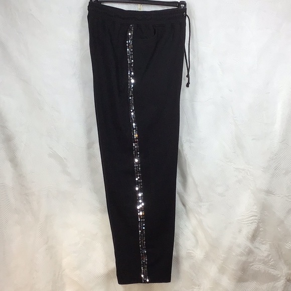 VTG 90s L.A.BLUES ‘Active’ Black Silver Sequin Side Seams with Pockets - Picture 9 of 9